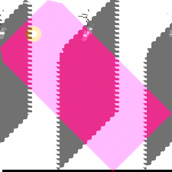 Blank Tag: 3-1/4'' High, Fluorescent Pink, Synthetic Paper